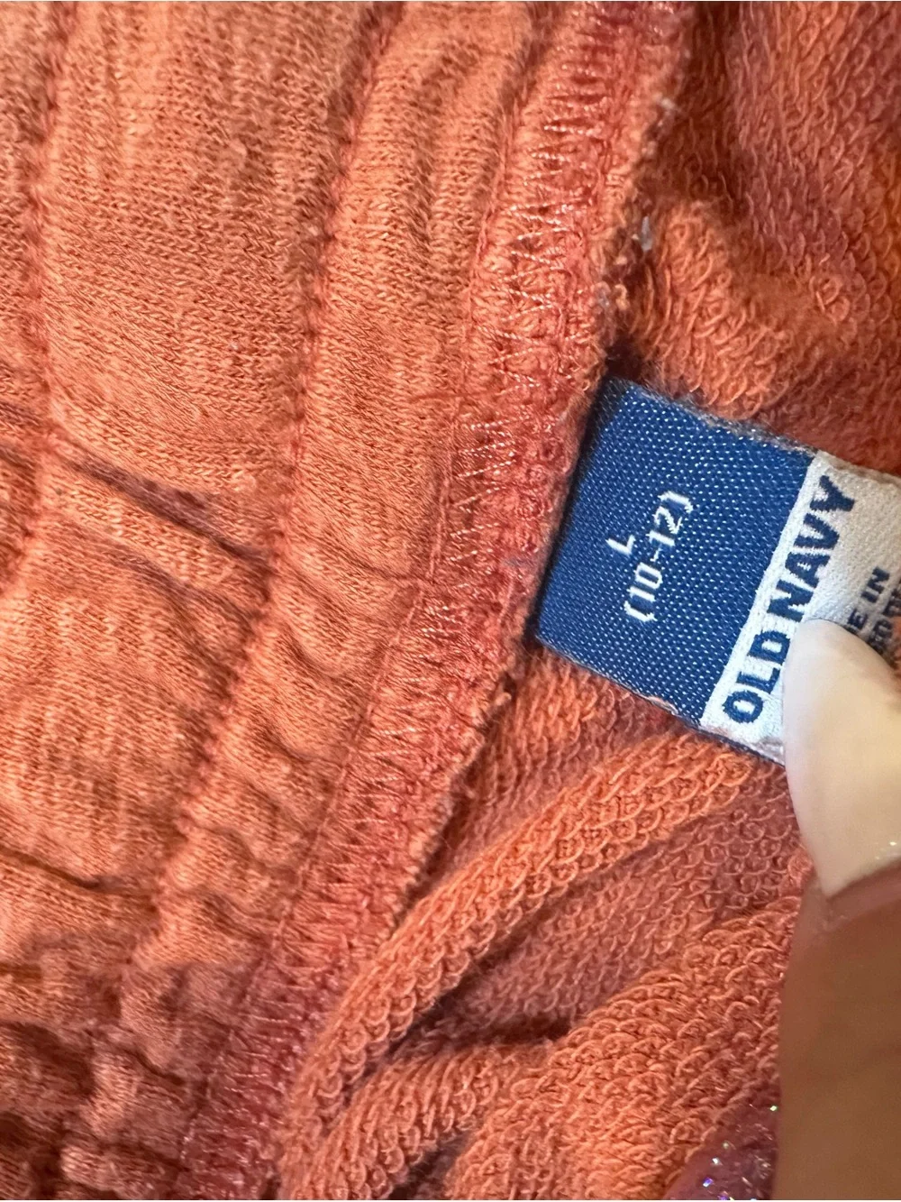 Old Navy Coral-Orange Terry Shorts with Drawstring